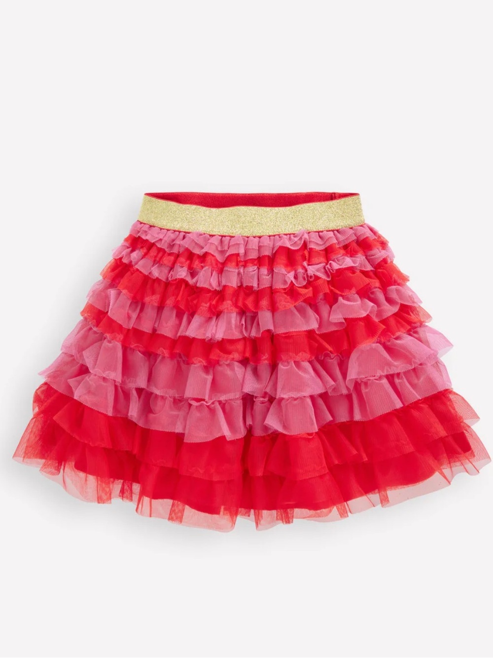 Mini Boden Tiered Tulle Skirt in Raspberry Pink